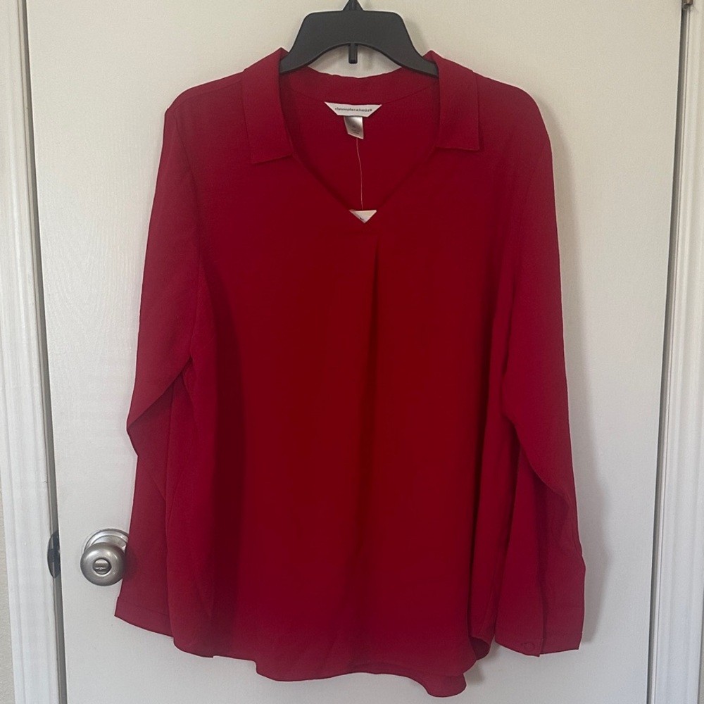 Christopher & Banks Vibrant Red Blouse